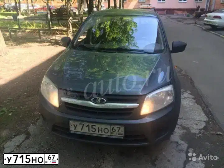 Фото автомобиля LADA 2191 GRANTA, 2014 — госномер У715НО67. Цвет: СЕРО-СИНИЙ