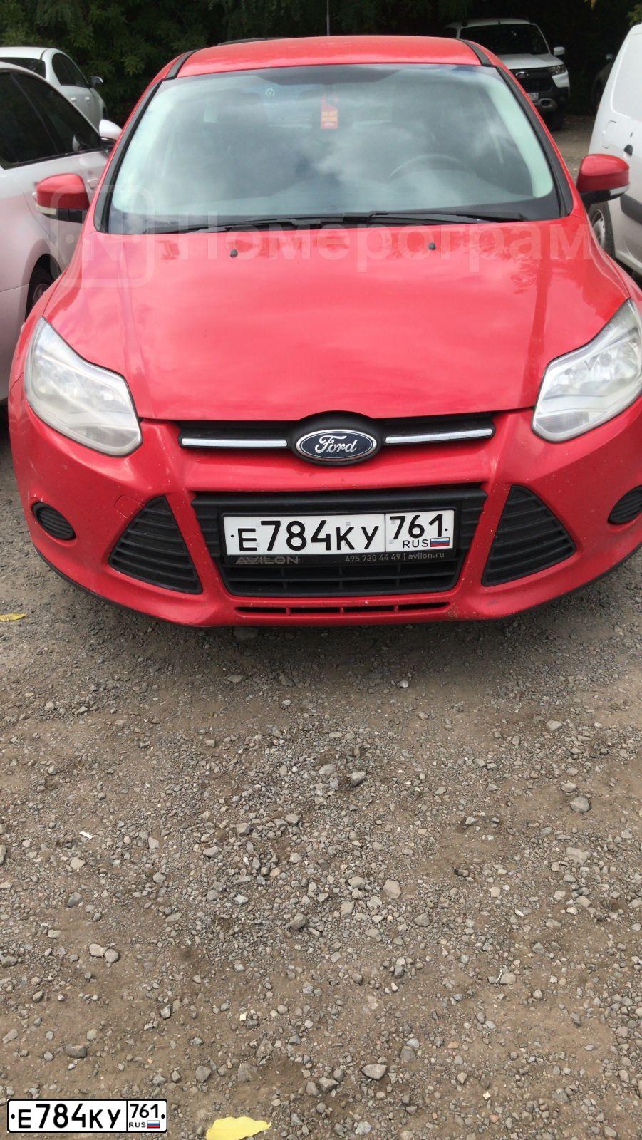 Фото автомобиля FORD D FOCUS, 2011 — госномер Е784КУ761. Цвет: КРАСНЫЙ