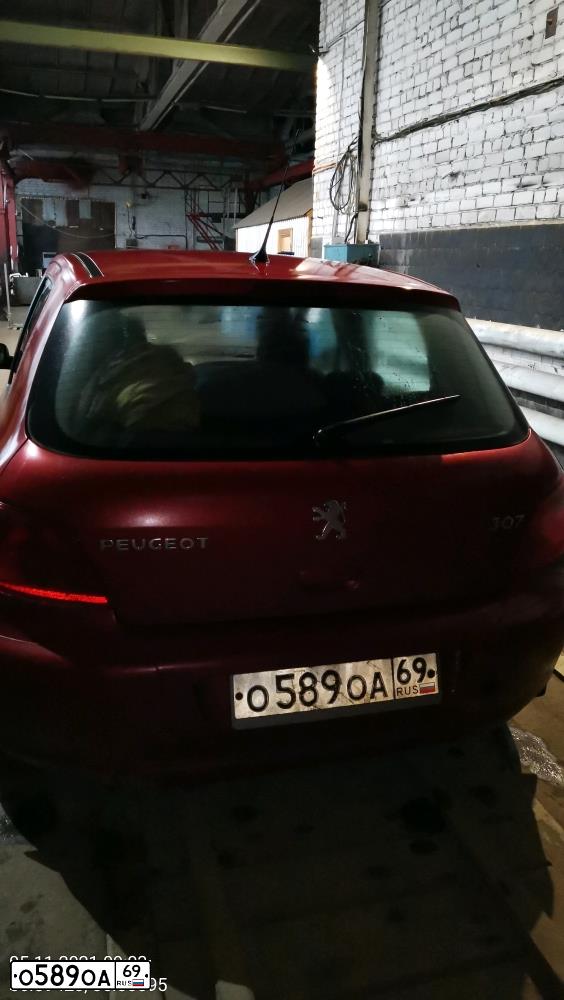 Фото автомобиля PEUGEOT 307, 2003 — госномер О589ОА69. Цвет: Красный