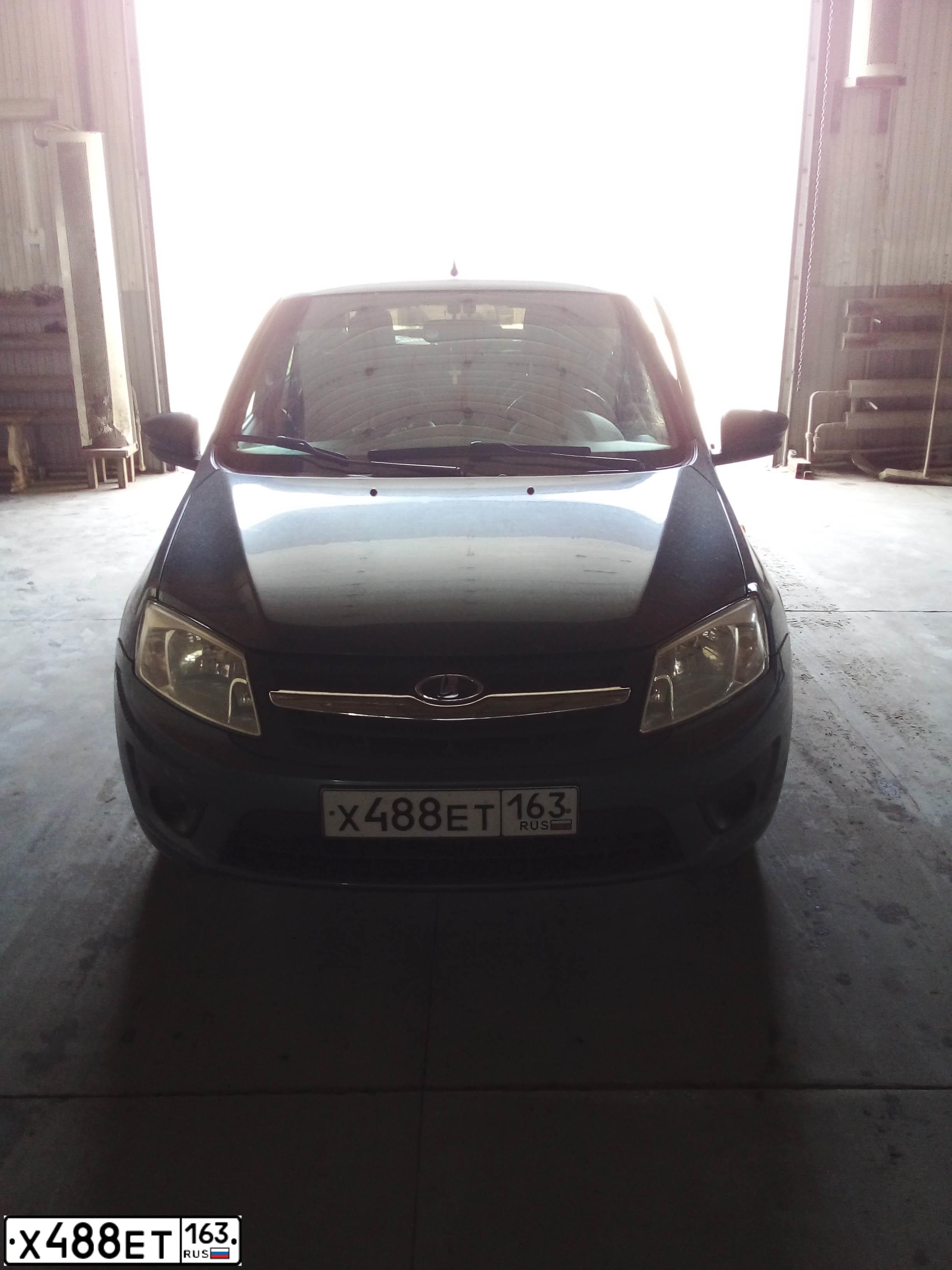 Фото автомобиля LADA 2190 GRANTA, 2016 — госномер Х488ЕТ163. Цвет: СЕРО-СИНИЙ