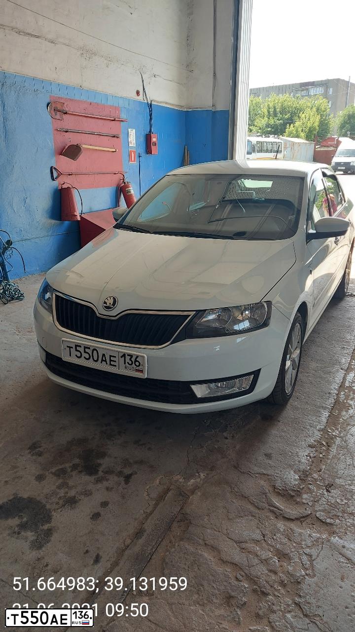 Фото автомобиля SKODA RAPID, 2015 — госномер Т550АЕ136. Цвет: БЕЛЫЙ