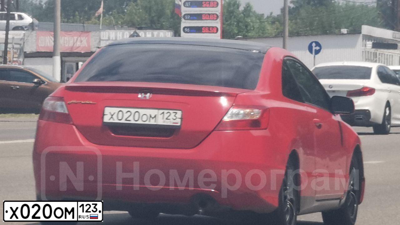 Фото автомобиля HONDA CIVIC, 2006 — госномер Р678ОУ193. Цвет: Красный