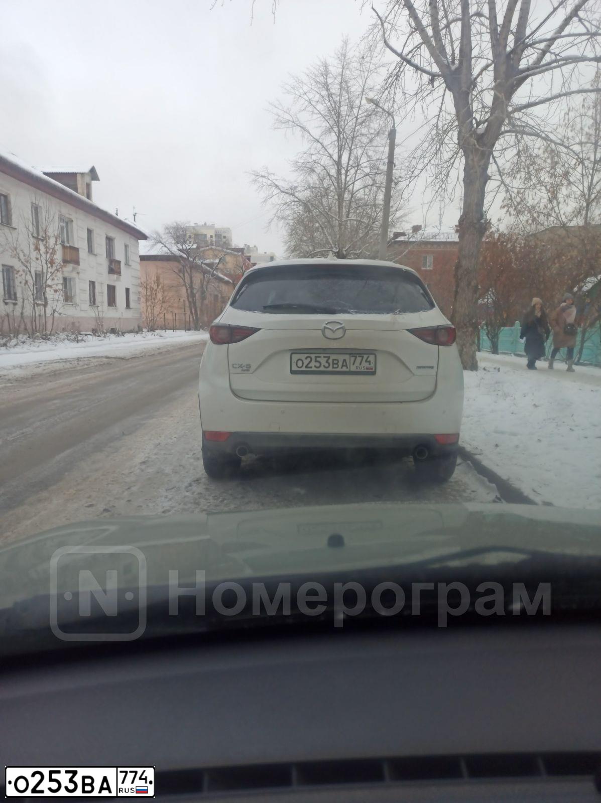 Фото автомобиля MAZDA CX-5, 2020 — госномер О253ВА774. Цвет: Белый