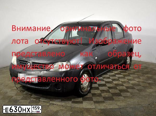 Фото автомобиля RENAULT LOGAN, 2007 — госномер Р952КТ59. Цвет: ТЕМНО-СЕРЫЙ