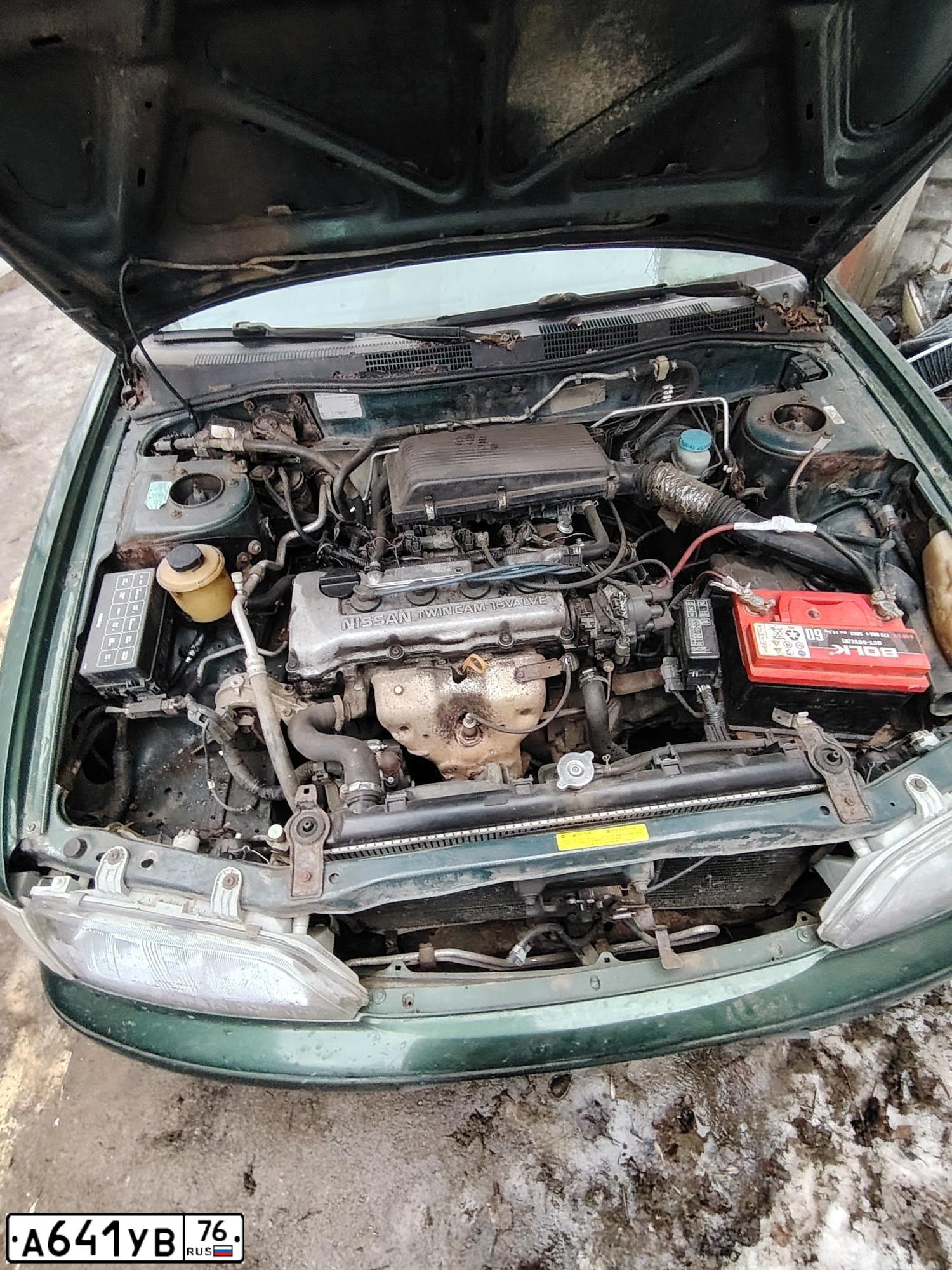 Фото автомобиля NISSAN PRIMERA, 1997 — госномер О765МХ76. Цвет: ЗЕЛЕНЫЙ