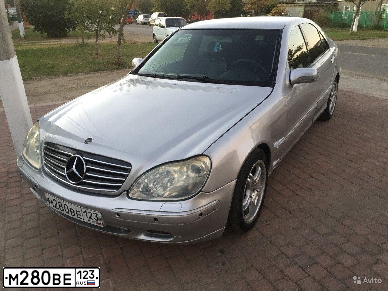 Фото автомобиля MERCEDES S-KLASSE, 2002 — госномер С155УР123. Цвет: СЕРЕБРИСТЫЙ