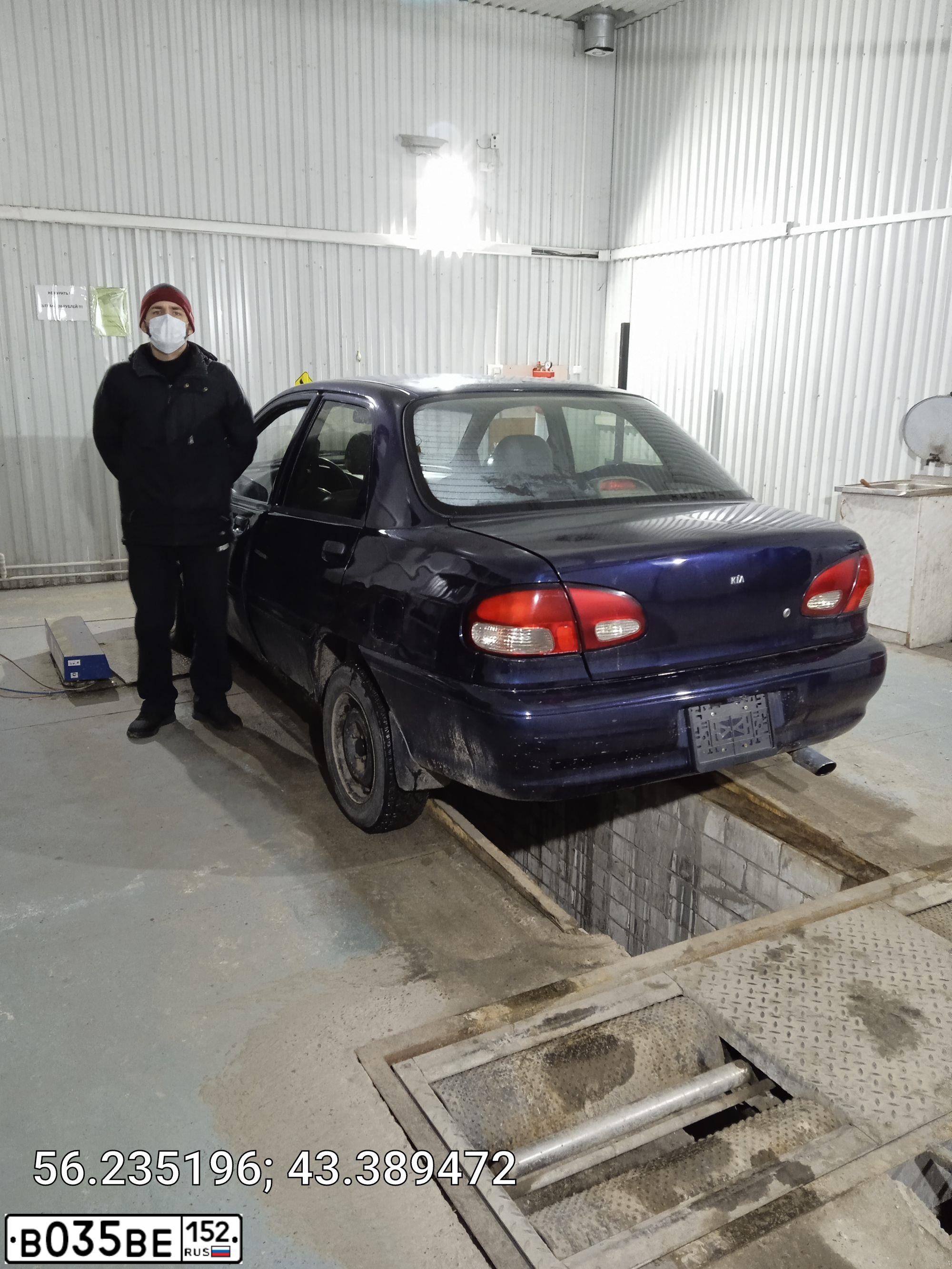 Фото автомобиля KIA AVELLA, 1997 — госномер У251АТ152. Цвет: Темно-синий