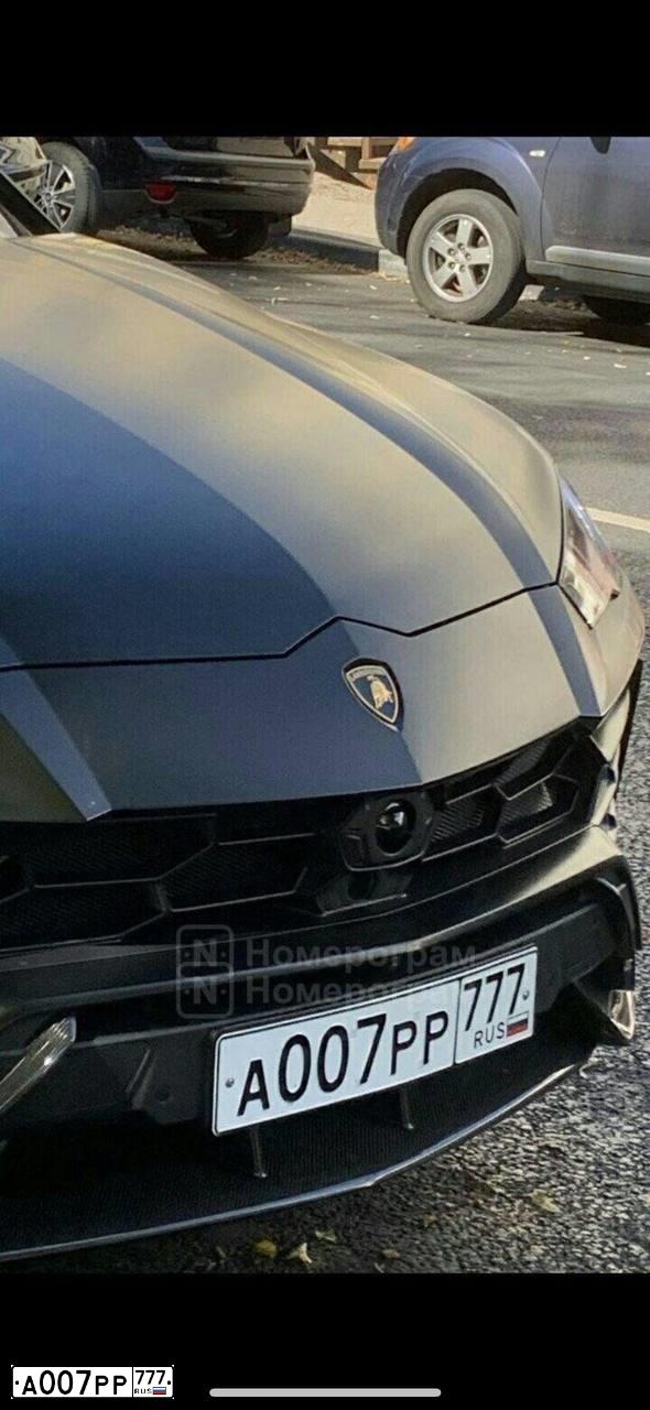 Фото автомобиля LAMBORGHINI URUS, 2020 — госномер А007РР777. Цвет: ЧЕРНЫЙ