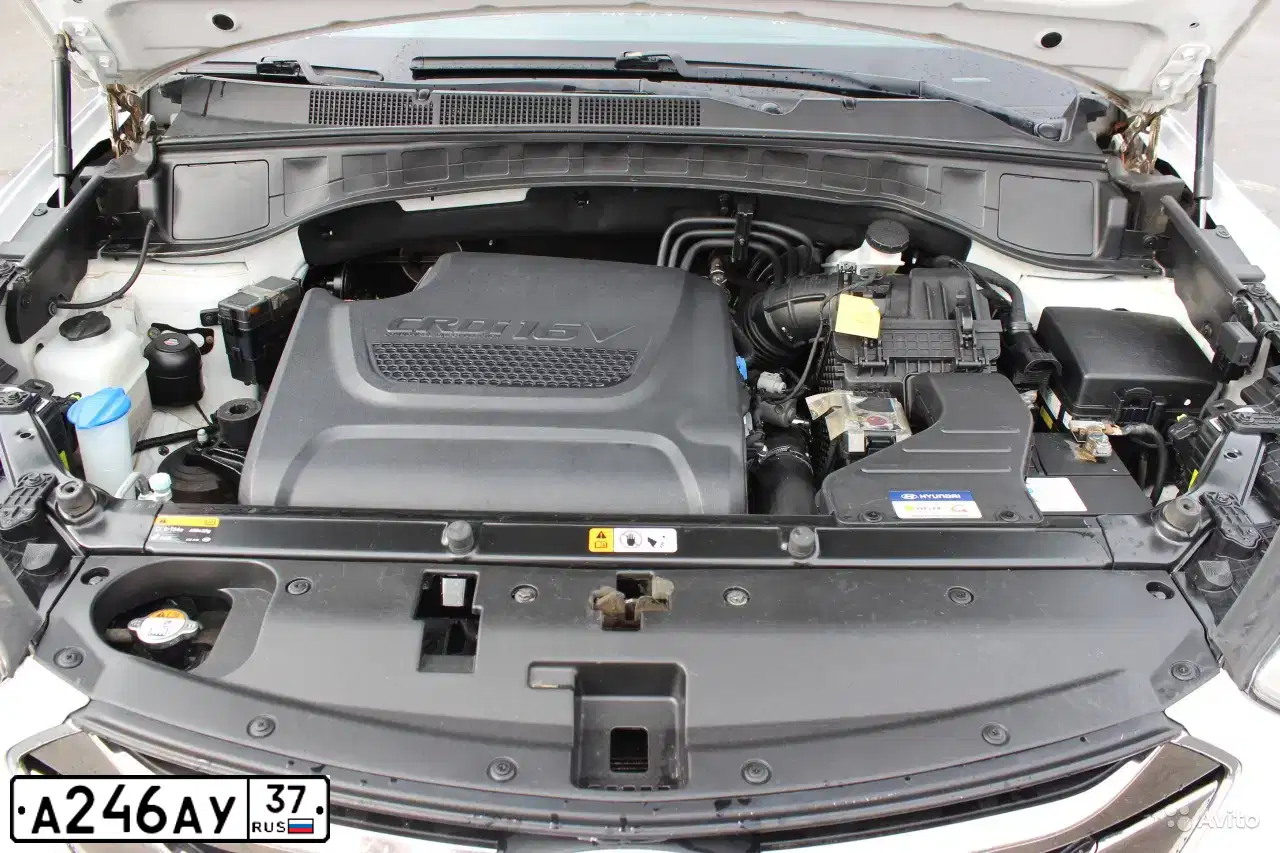 Фото автомобиля HYUNDAI SANTA FE, 2012 — госномер К619УА43. Цвет: Белый