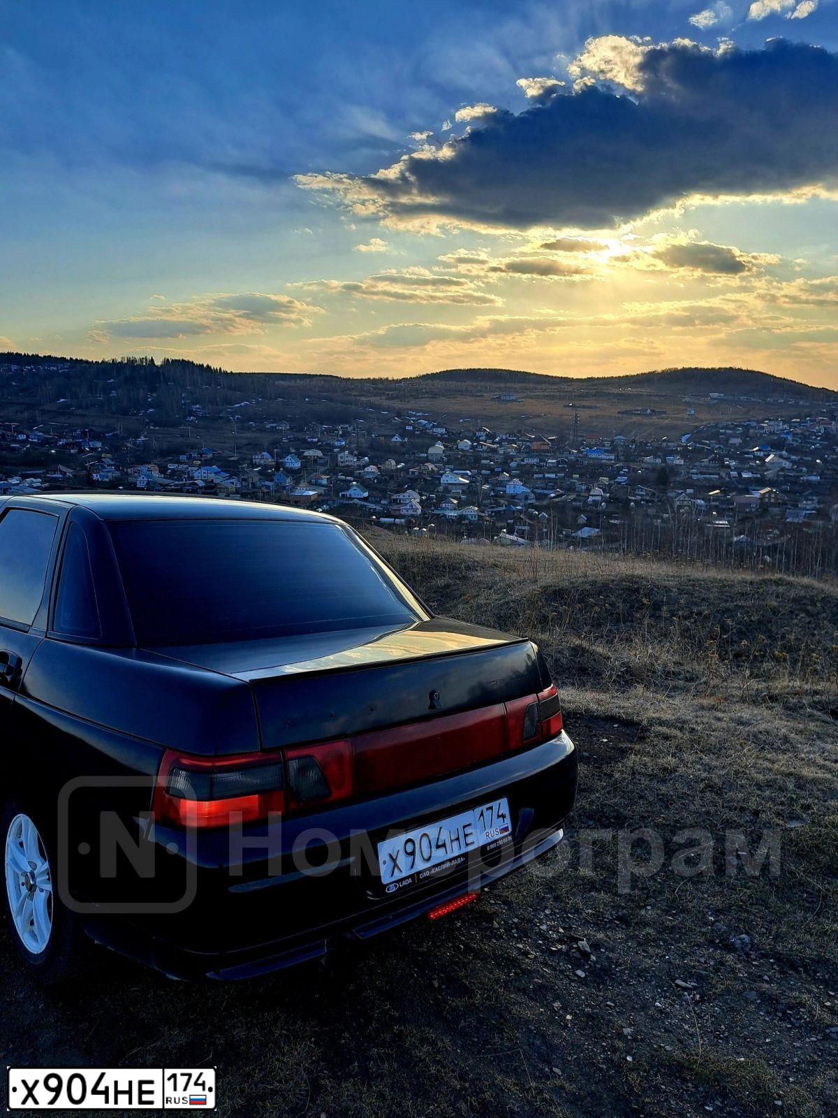 Фото автомобиля LADA 2110, 2005 — госномер Х904НЕ174. Цвет: ЧЕРНЫЙ