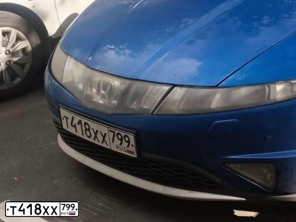 Фото автомобиля HONDA CIVIC, 2007 — госномер О689ОТ178. Цвет: синий