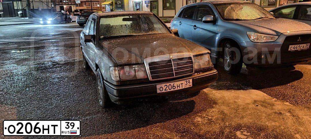 Фото автомобиля MERCEDES E-KLASSE, 1986 — госномер О206НТ39. Цвет: СЕРЫЙ