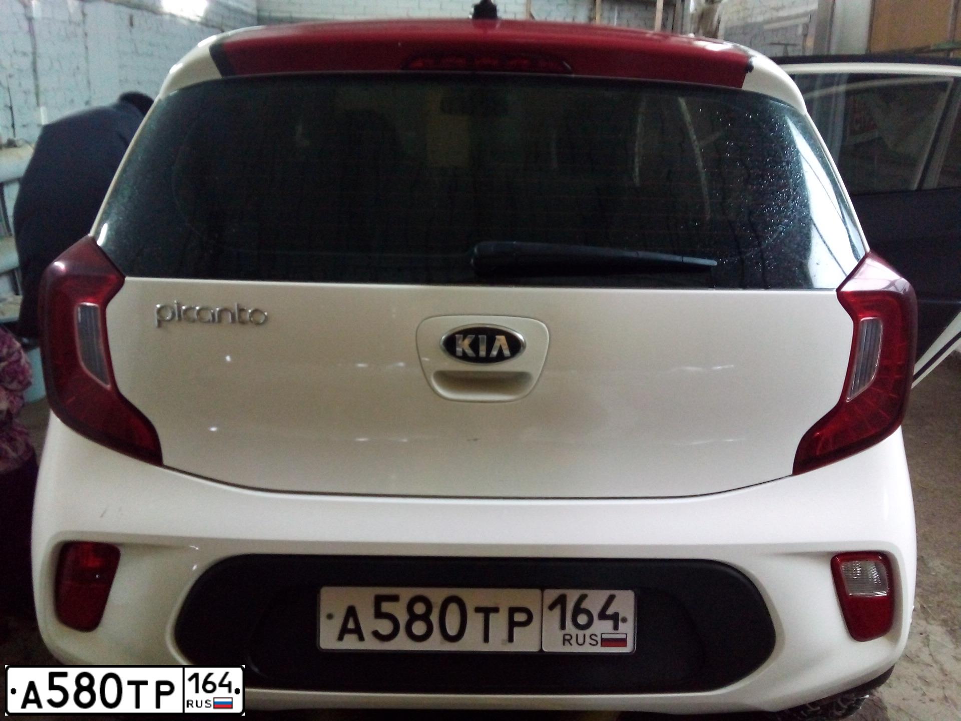 Фото автомобиля KIA PICANTO, 2017 — госномер Р980НТ68. Цвет: Белый