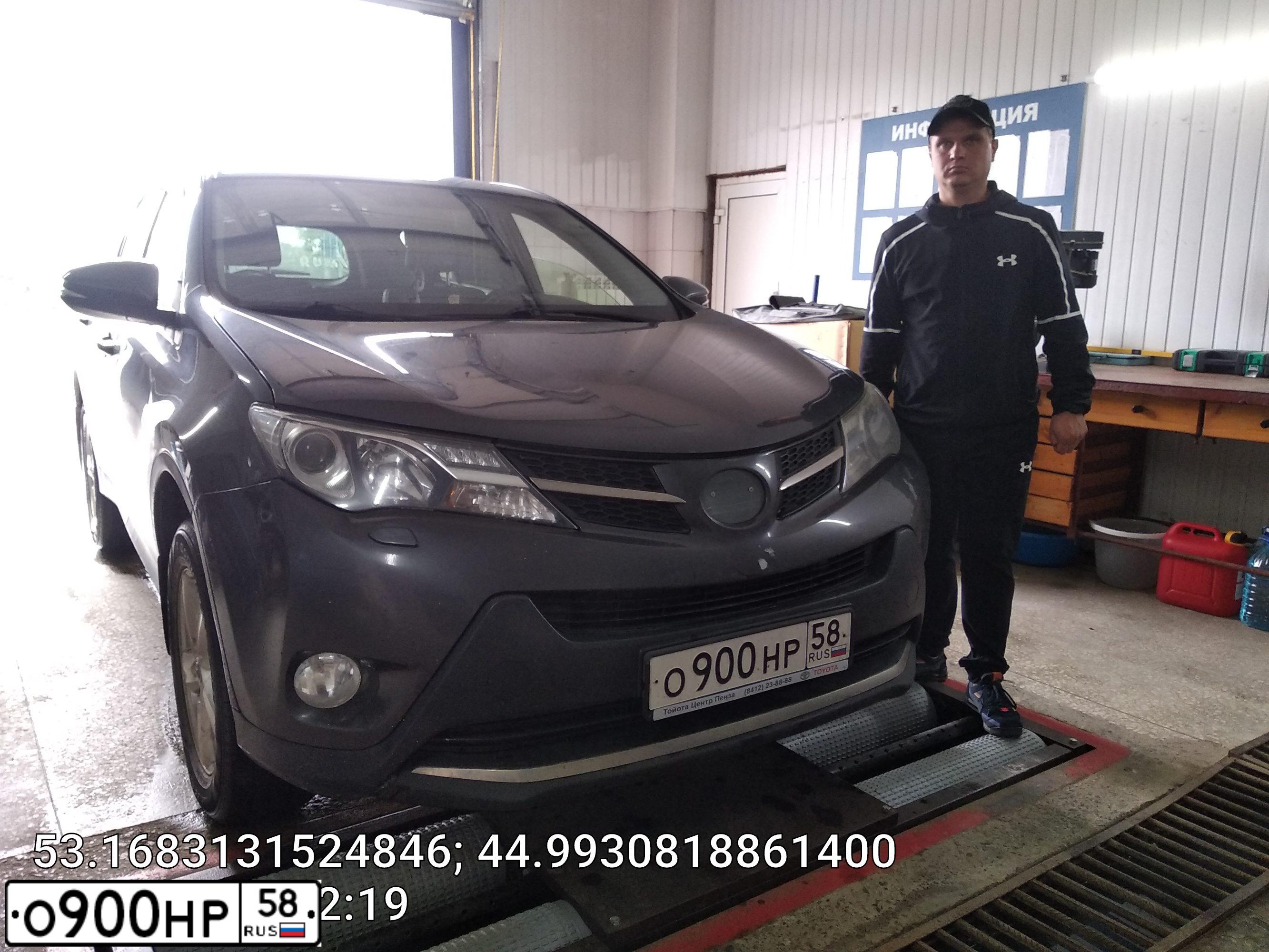 Фото автомобиля TOYOTA RAV4, 2013 — госномер Т065КК58. Цвет: СЕРЫЙ