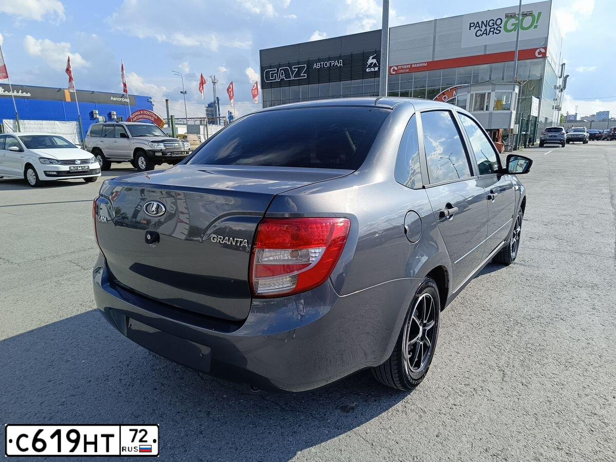 Фото автомобиля LADA 2190 GRANTA, 2018 — госномер С619НТ72. Цвет: серебристо-темно-серый