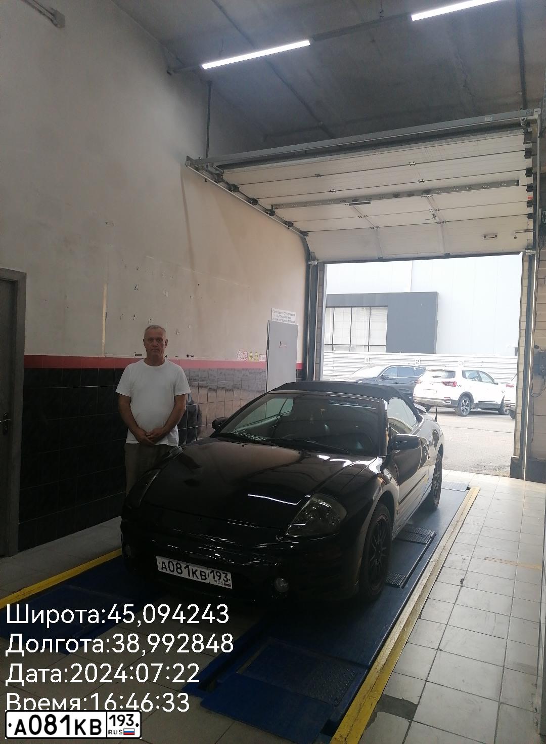 Фото автомобиля MITSUBISHI ECLIPSE, 2003 — госномер А081КВ193. Цвет: ЧЕРНЫЙ
