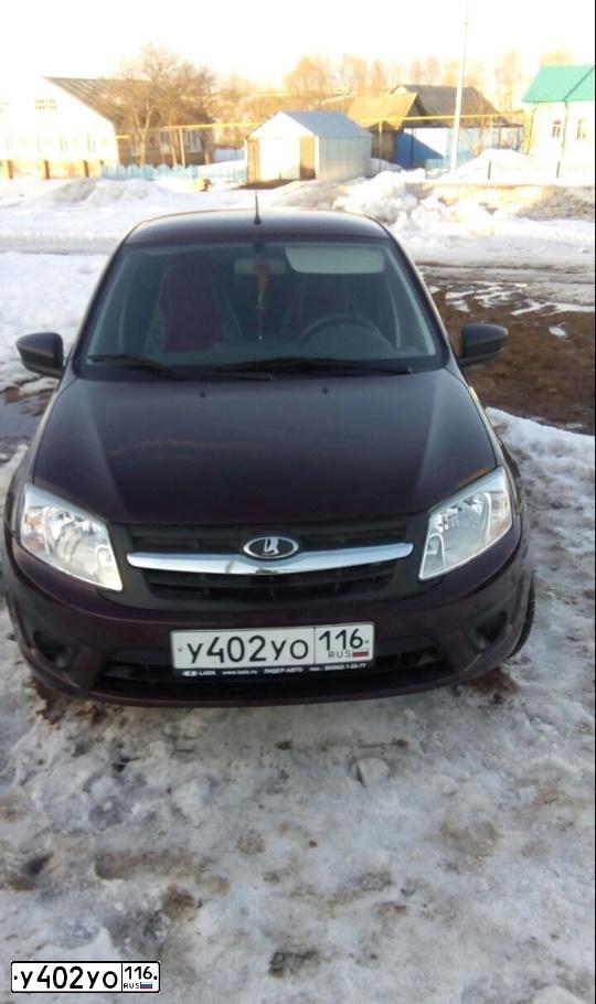 Фото автомобиля LADA 2191 GRANTA, 2015 — госномер У402УО116. Цвет: ТЕМНО-ВИШНЕВЫЙ