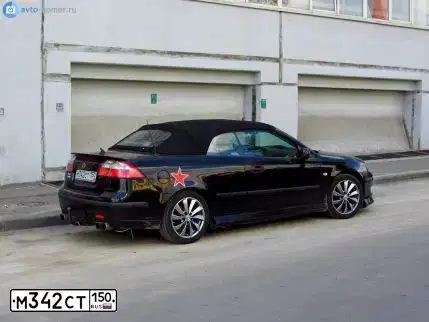 Фото автомобиля SAAB 9-3, 2005 — госномер М342СТ150. Цвет: ЧЕРНЫЙ