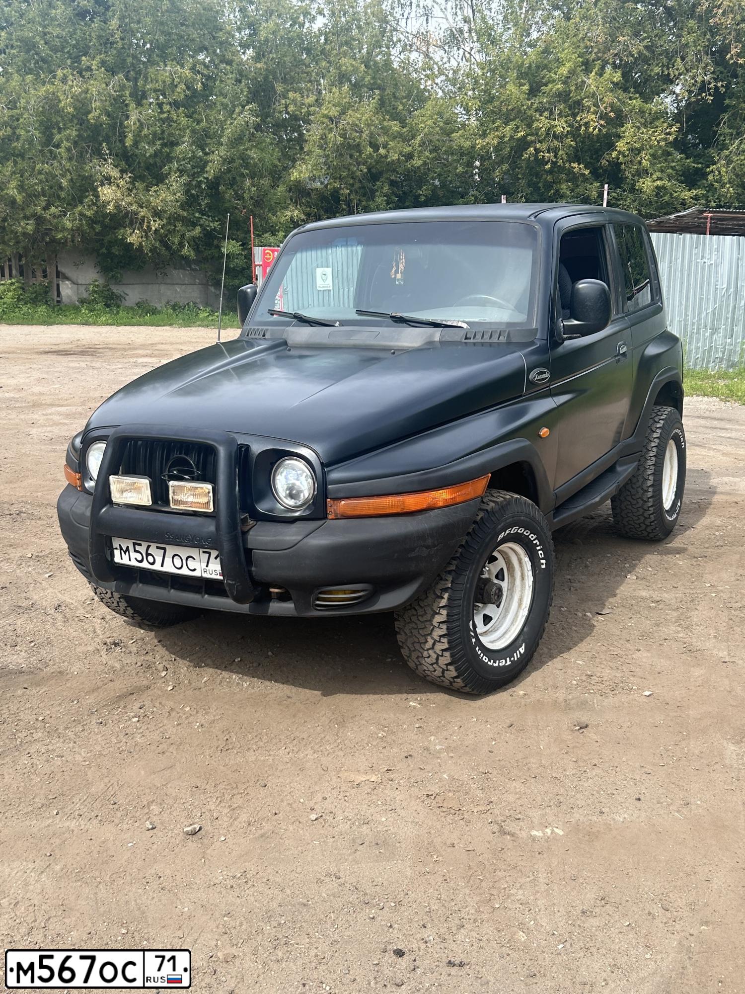 Фото автомобиля SSANGYONG KORANDO, 1998 — госномер М567ОС71. Цвет: ЧЕРНЫЙ