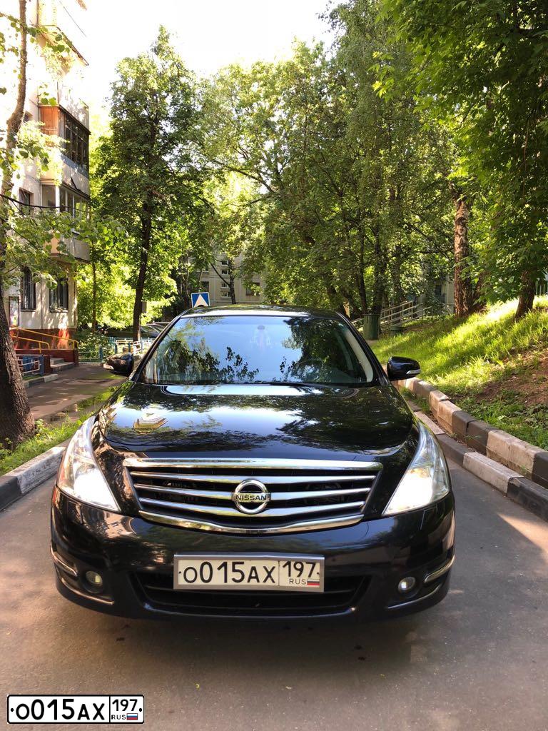 Фото автомобиля NISSAN TEANA, 2010 — госномер О015АХ197. Цвет: ЧЕРНЫЙ