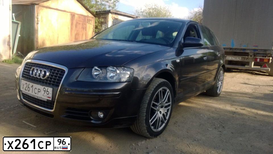 Фото автомобиля AUDI A3, 2006 — госномер В441УЕ174. Цвет: ТЕМНО-СЕРЫЙ