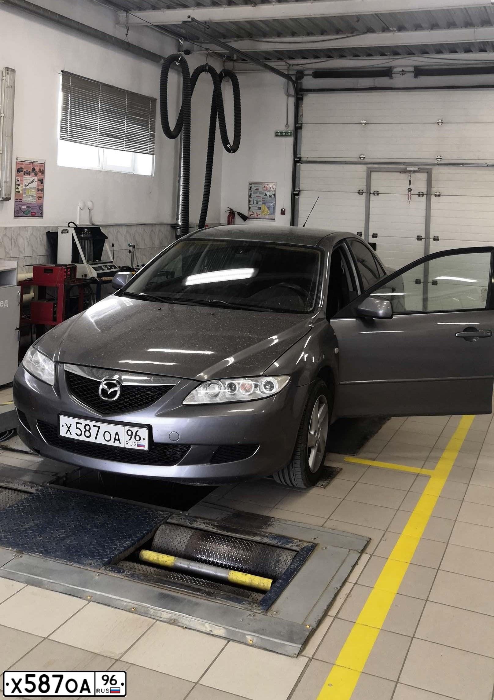 Фото автомобиля MAZDA 6, 2004 — госномер Х587ОА96. Цвет: СЕРЫЙ