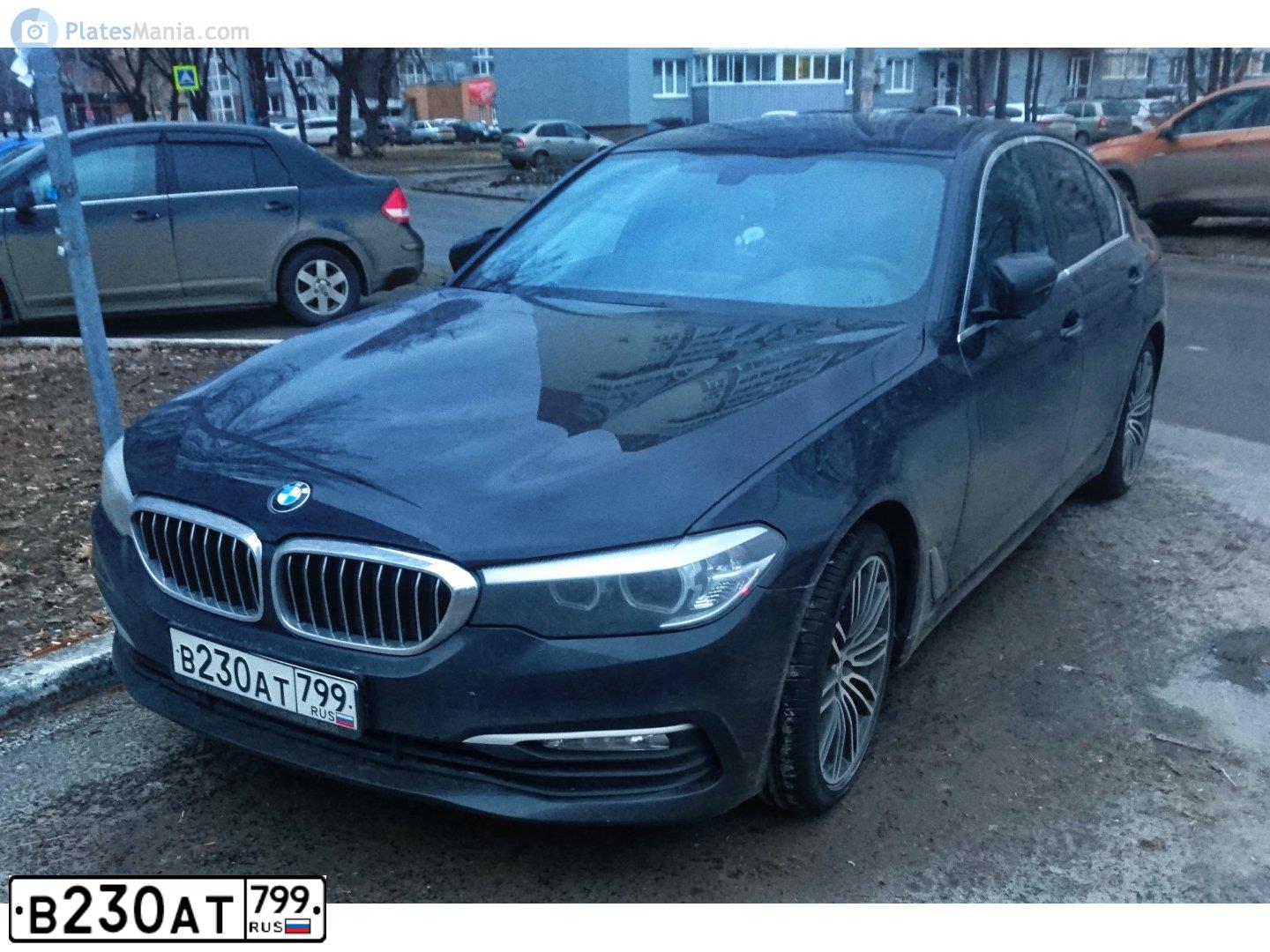 Фото автомобиля BMW SERIE 5, 2017 — госномер В230АТ799. Цвет: ЧЕРНЫЙ