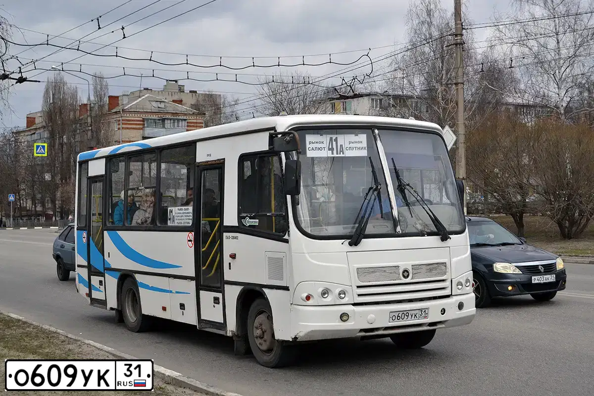 Фото автомобиля PAZ 3204, 2013 — госномер О609УК31. Цвет: БЕЛЫЙ