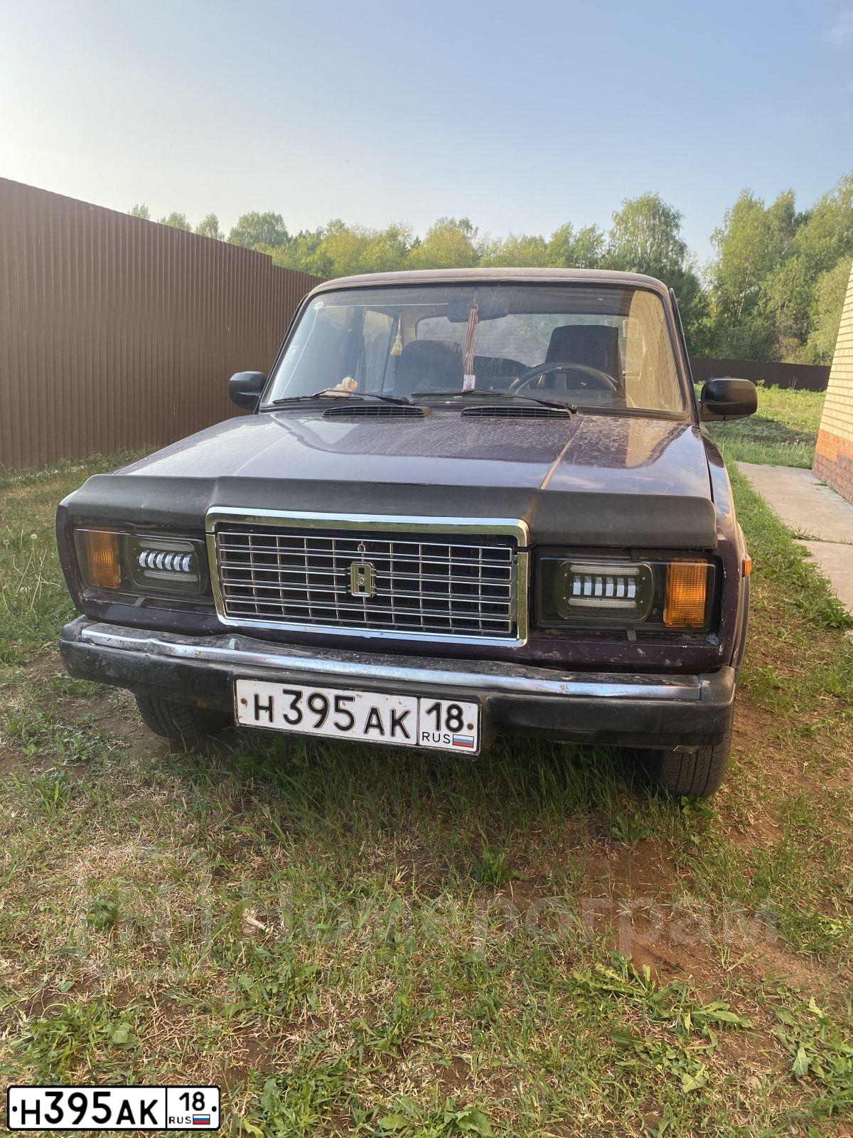Фото автомобиля LADA 2107, 2002 — госномер Н395АК18. Цвет: БАКЛАЖАНОВЫЙ