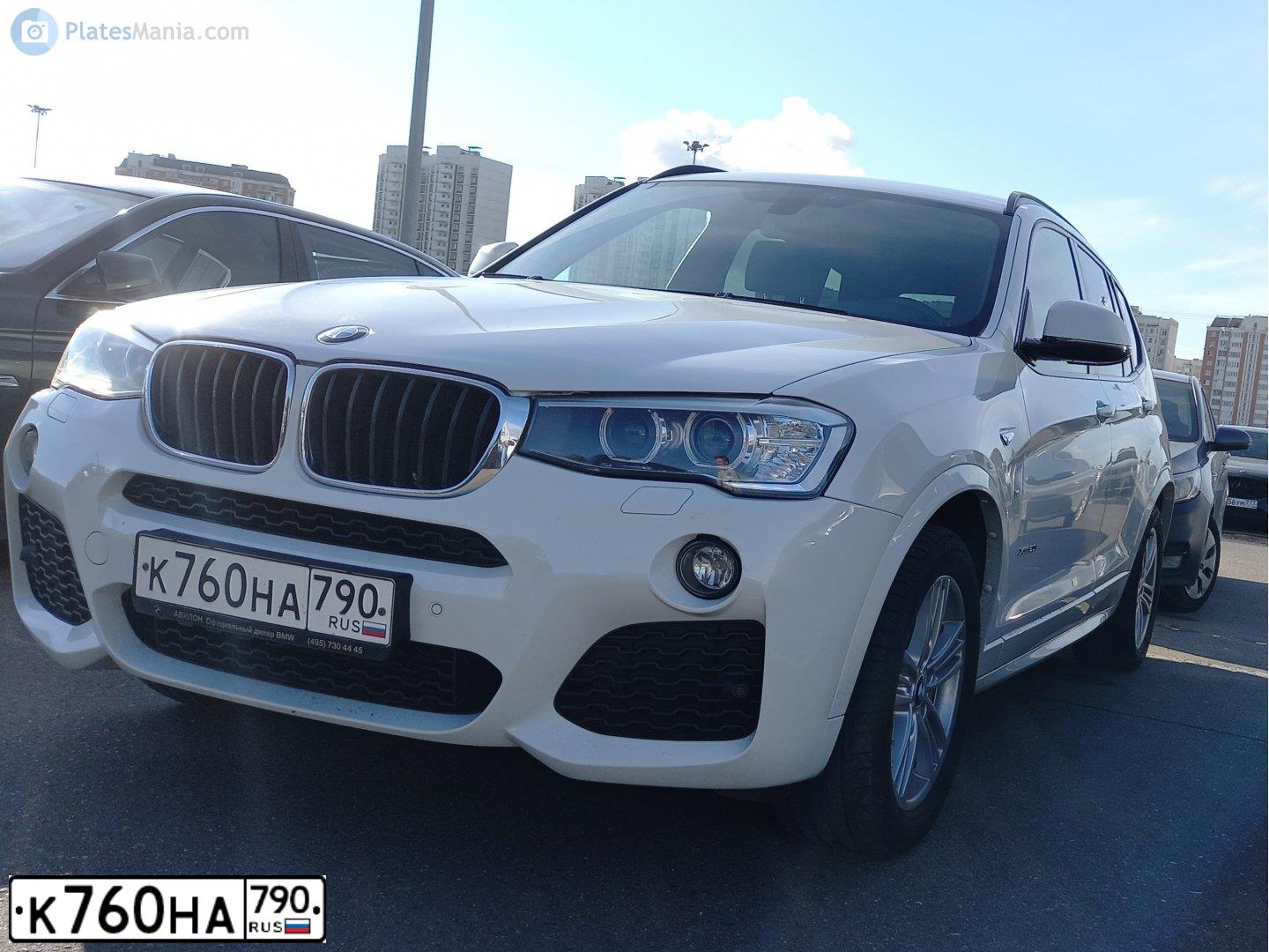 Фото автомобиля BMW X3, 2017 — госномер У630ЕА799. Цвет: Белый