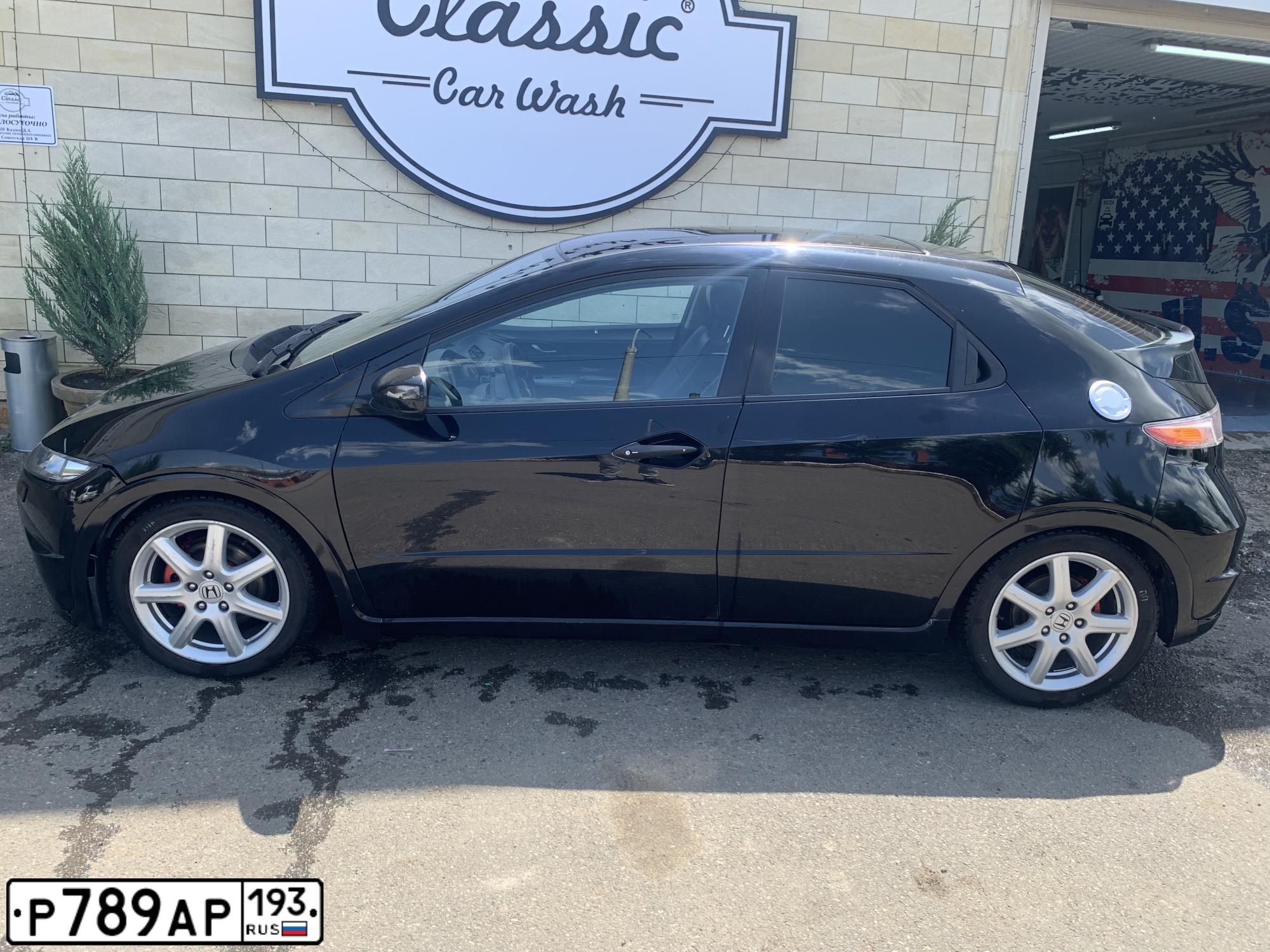 Фото автомобиля HONDA CIVIC, 2008 — госномер Р789АР193. Цвет: ЧЕРНЫЙ