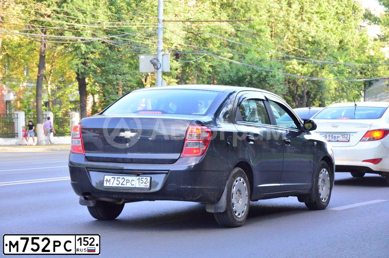 Фото автомобиля CHEVROLET COBALT, 2013 — госномер М752РС152. Цвет: ЧЕРНЫЙ
