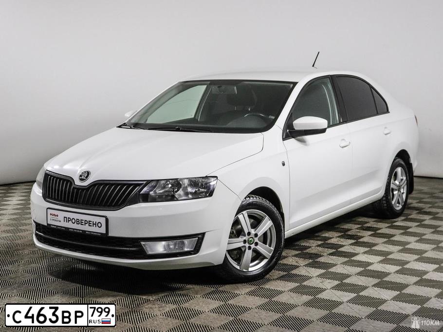 Фото автомобиля SKODA RAPID, 2015 — госномер В113ММ702. Цвет: Белый