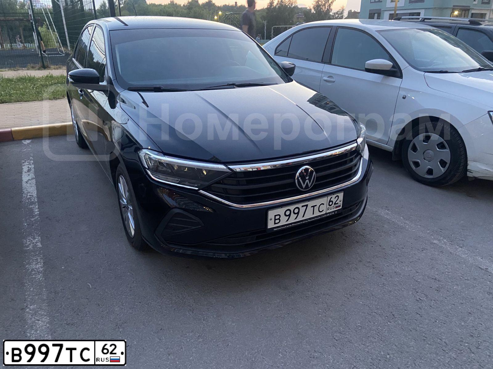 Фото автомобиля VOLKSWAGEN POLO, 2020 — госномер В997ТС62. Цвет: ЧЕРНЫЙ