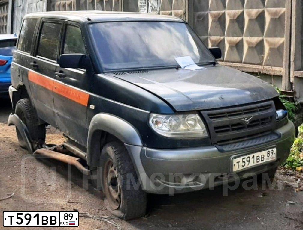 Фото автомобиля UAZ 3163 PATRIOT, 2006 — госномер Т591ВВ89. Цвет: АМУЛЕТ-МЕТАЛЛИК