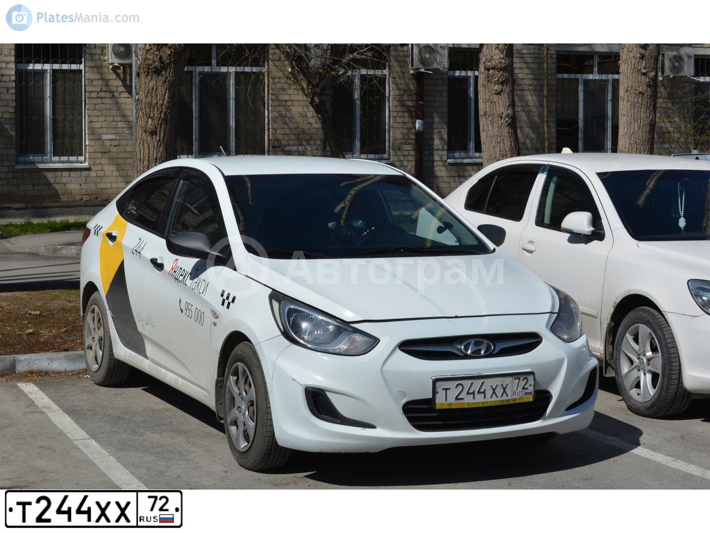 Фото автомобиля HYUNDAI SOLARIS, 2013 — госномер Т244ХХ72. Цвет: Белый
