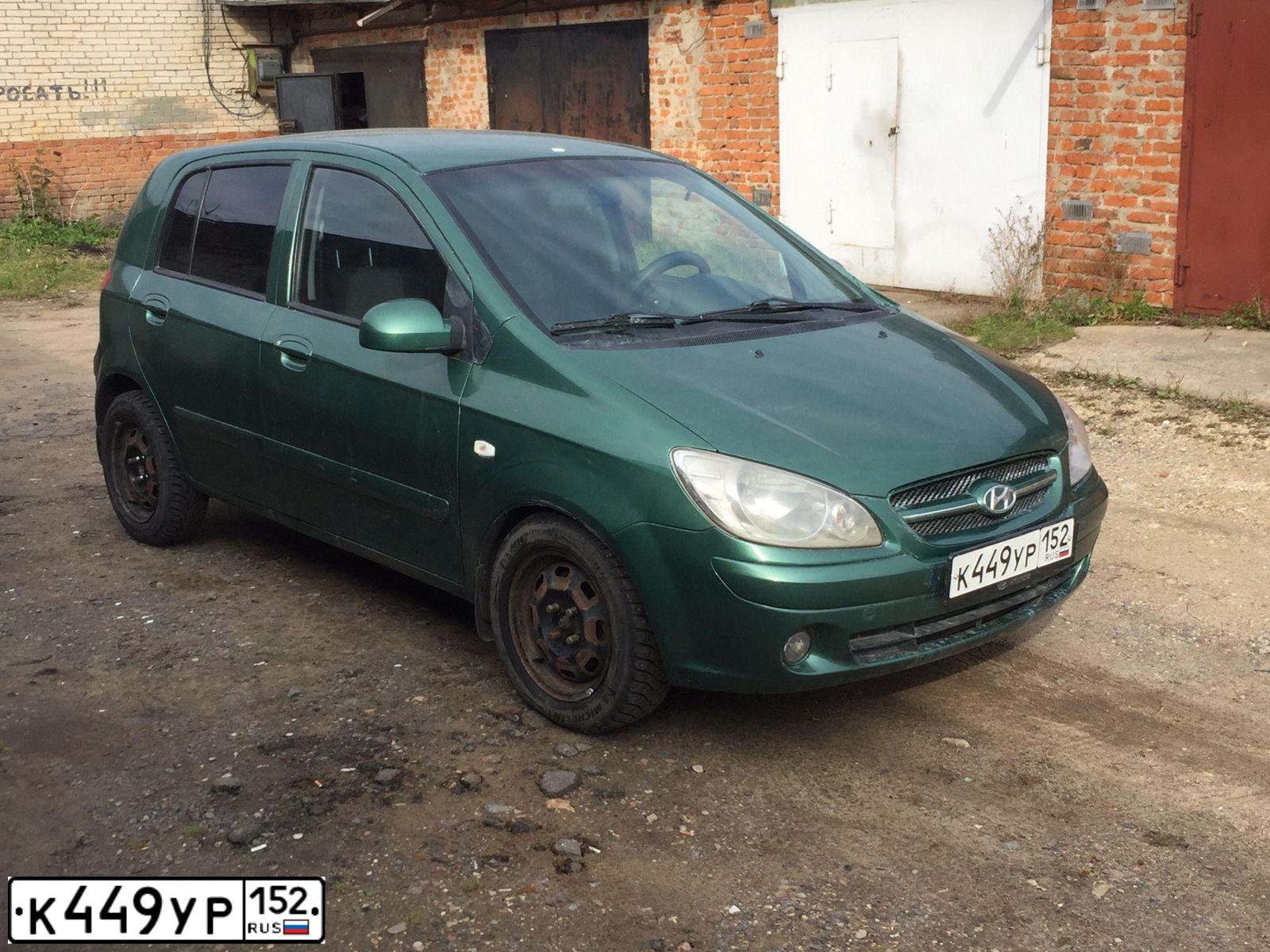 Фото автомобиля HYUNDAI GETZ, 2006 — госномер Р346ОР40. Цвет: ЗЕЛЕНЫЙ
