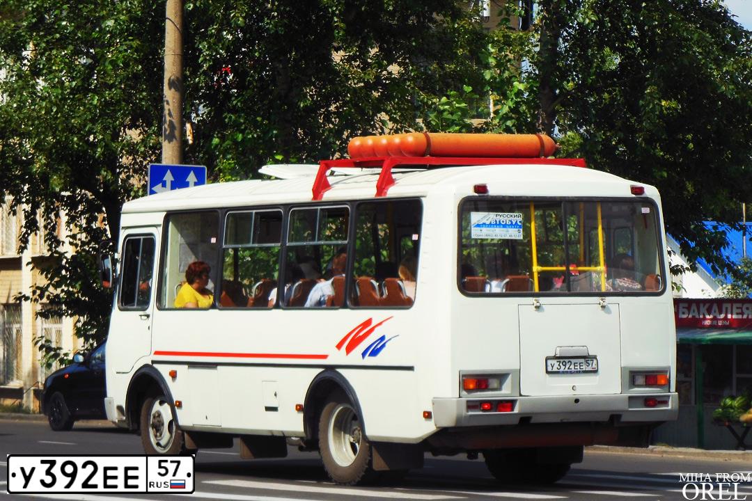 Фото автомобиля PAZ 3205, 2014 — госномер У392ЕЕ57. Цвет: БЕЛЫЙ