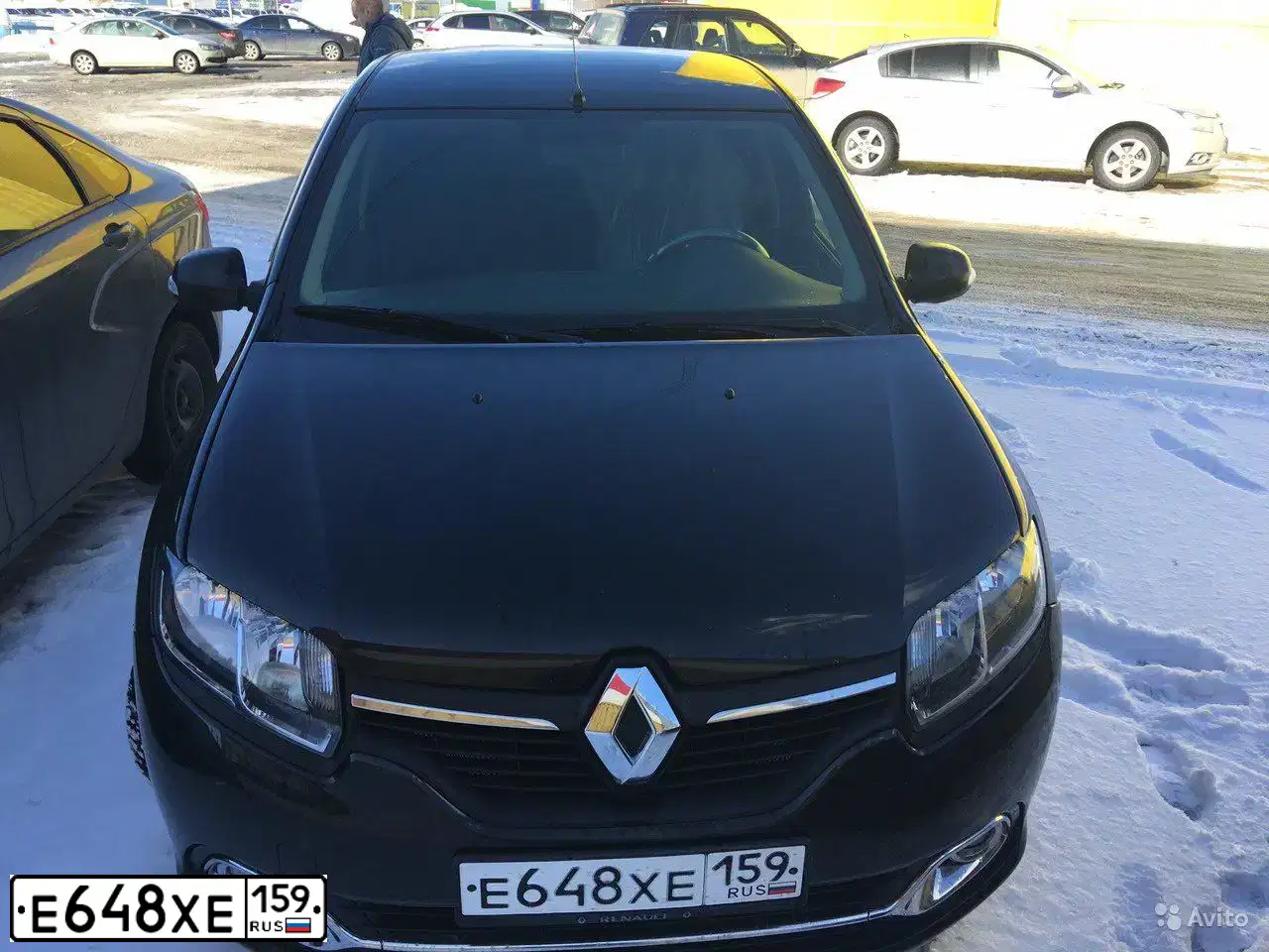 Фото автомобиля RENAULT LOGAN, 2014 — госномер М678РС159. Цвет: ЧЕРНЫЙ