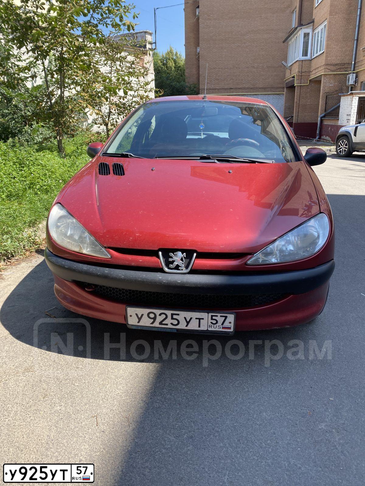 Фото автомобиля PEUGEOT 206, 2007 — госномер А965НА190. Цвет: Красный