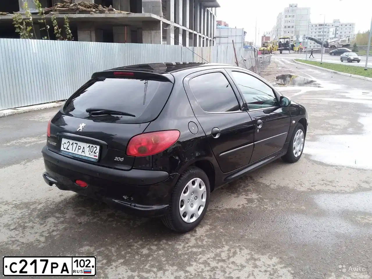 Фото автомобиля PEUGEOT 206, 2008 — госномер С217РА102. Цвет: ЧЕРНЫЙ