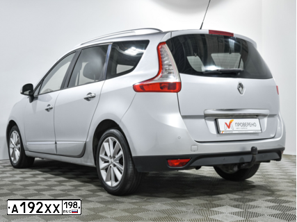 Фото автомобиля RENAULT MEGANE /GRAND/ SCENIC, 2018 — госномер А192ХХ198. Цвет: Серебристый