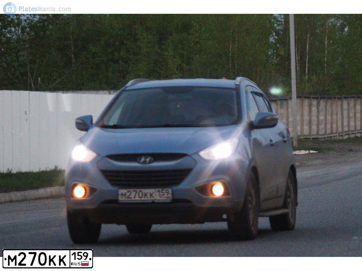 Фото автомобиля HYUNDAI IX35, 2012 — госномер Н868СМ159. Цвет: голубой