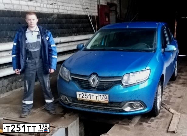 Фото автомобиля RENAULT LOGAN, 2015 — госномер М425ОА797. Цвет: СВЕТЛО-СИНИЙ