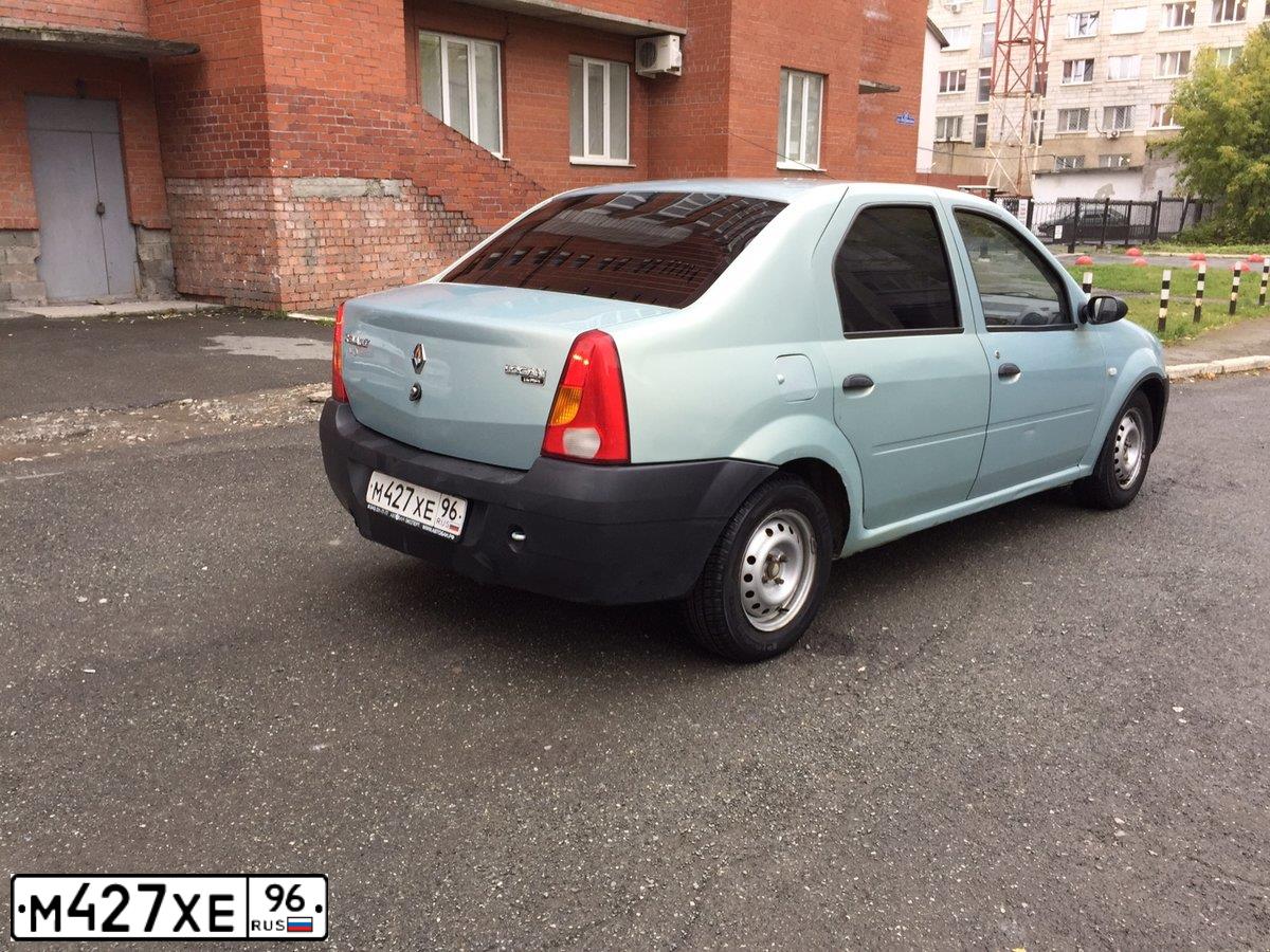 Фото автомобиля RENAULT LOGAN, 2008 — госномер Е292ХС196. Цвет: СВЕТЛО-ЗЕЛЕНЫЙ