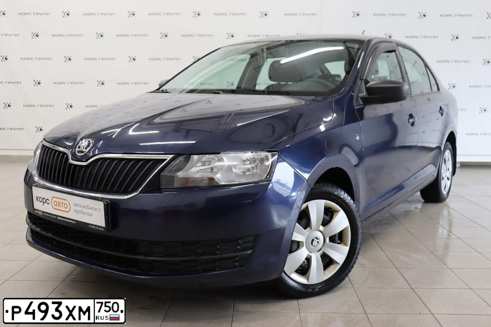 Фото автомобиля SKODA RAPID, 2016 — госномер М744ОА790. Цвет: Темно-синий