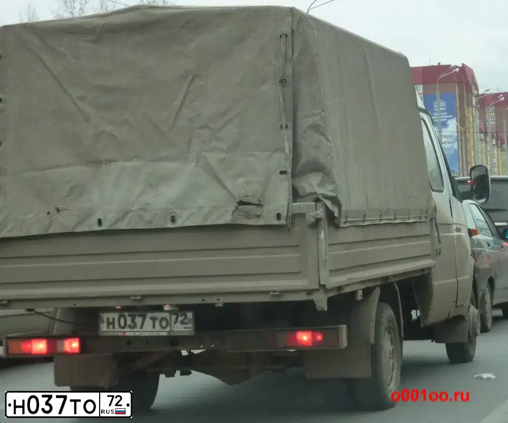 Фото автомобиля GAZ 3302 EL, 2007 — госномер Н037ТО72. Цвет: Белый
