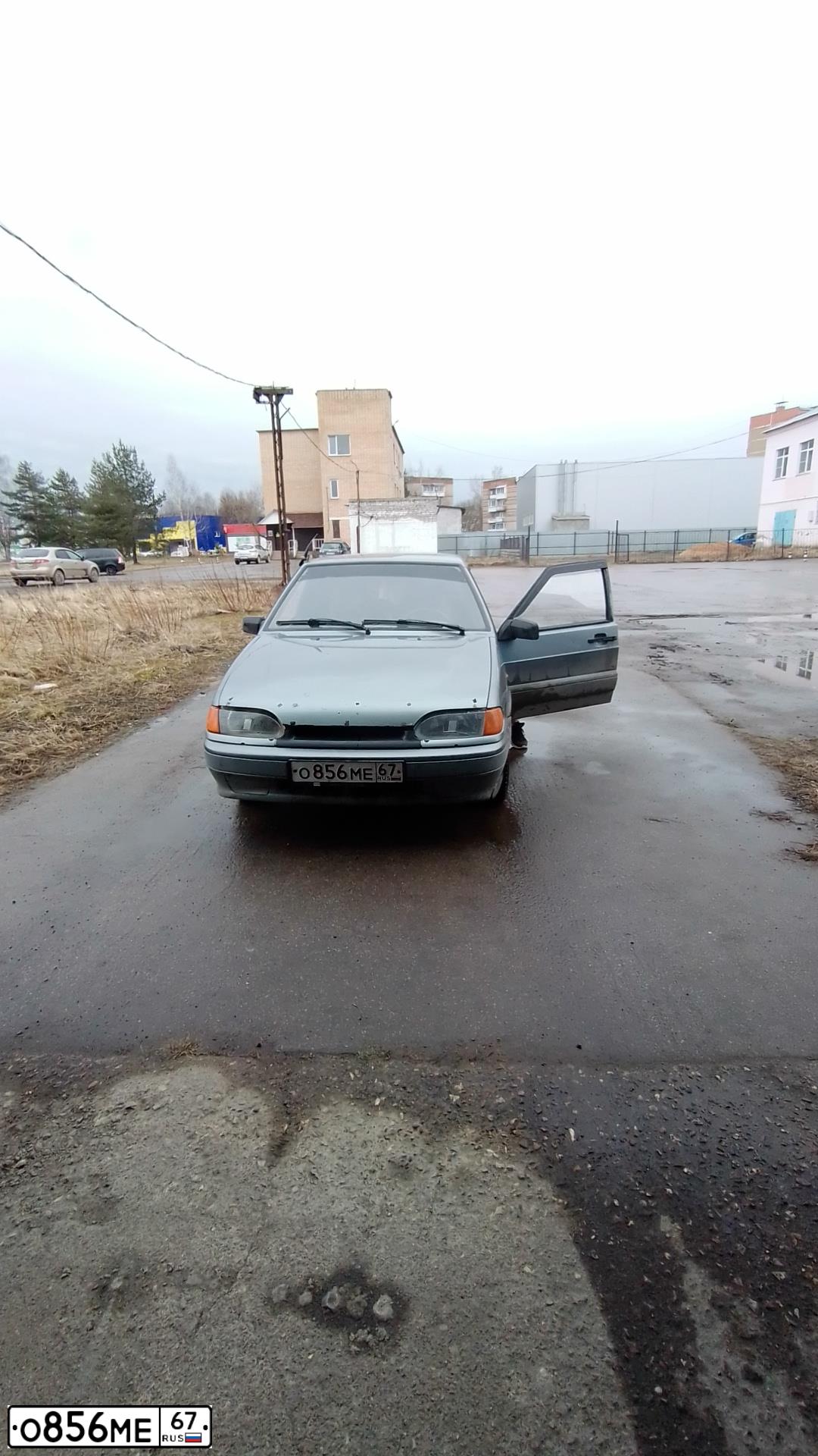 Фото автомобиля LADA 2114 SAMARA, 2004 — госномер О856МЕ67. Цвет: средний серо-зеленый металлик