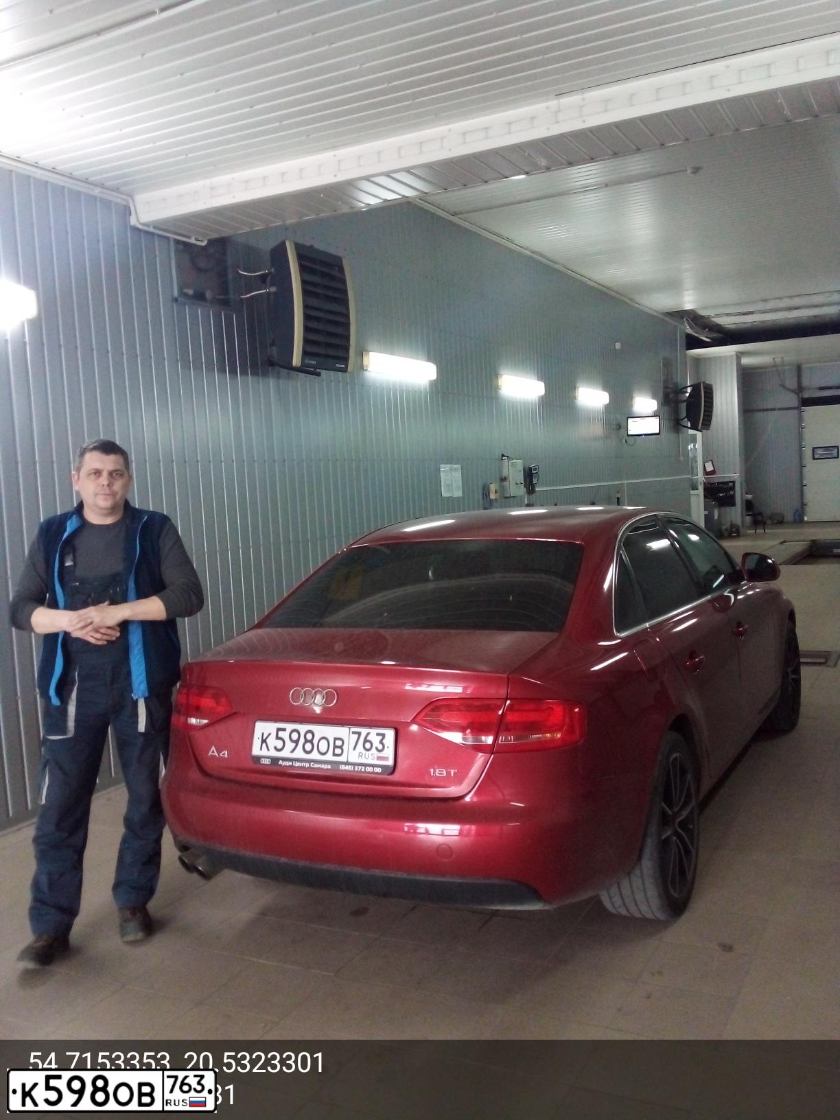 Фото автомобиля AUDI A4, 2008 — госномер С816РУ39. Цвет: Красный