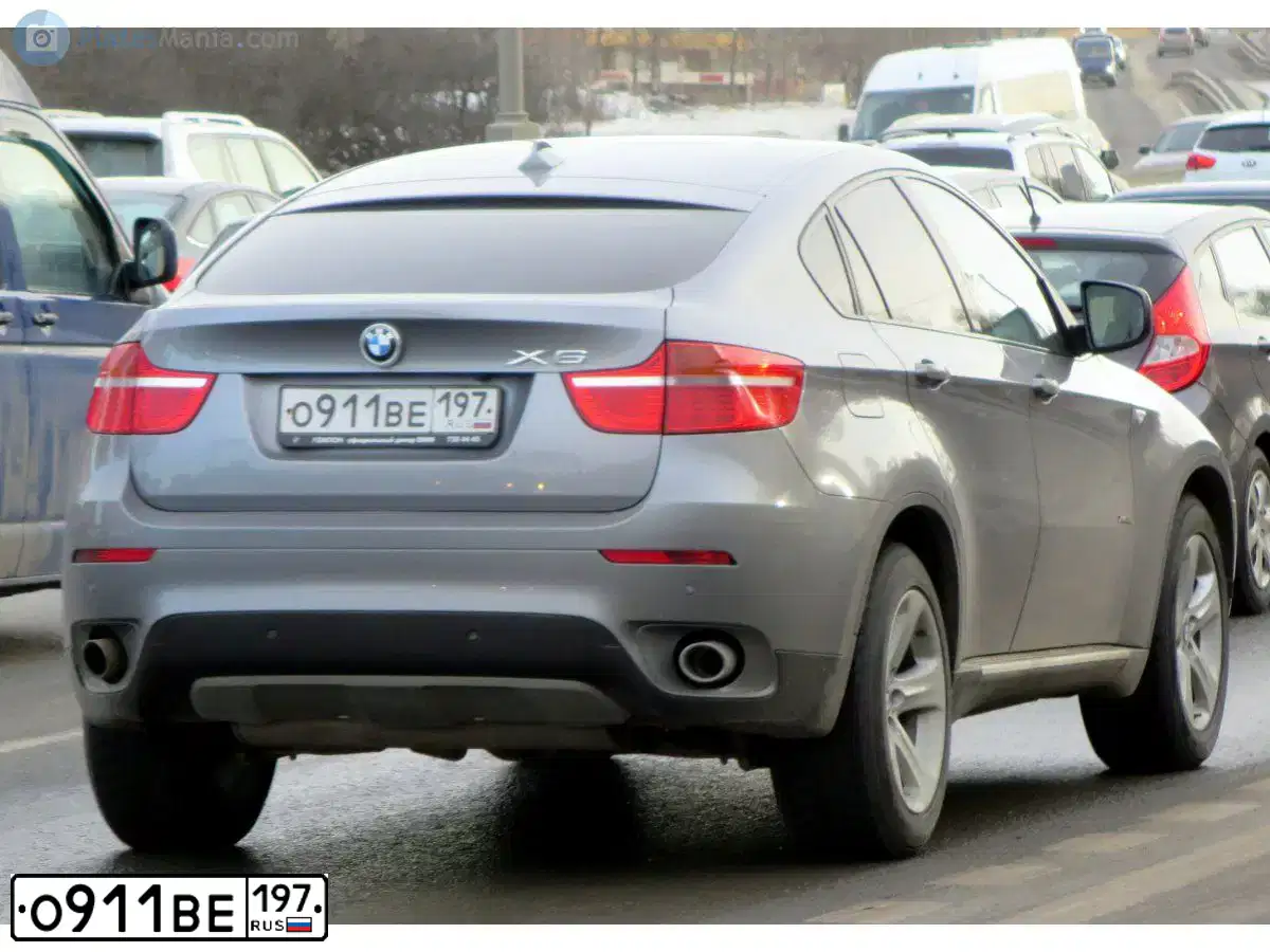 Фото автомобиля BMW X6, 2008 — госномер О911ВЕ197. Цвет: Серый